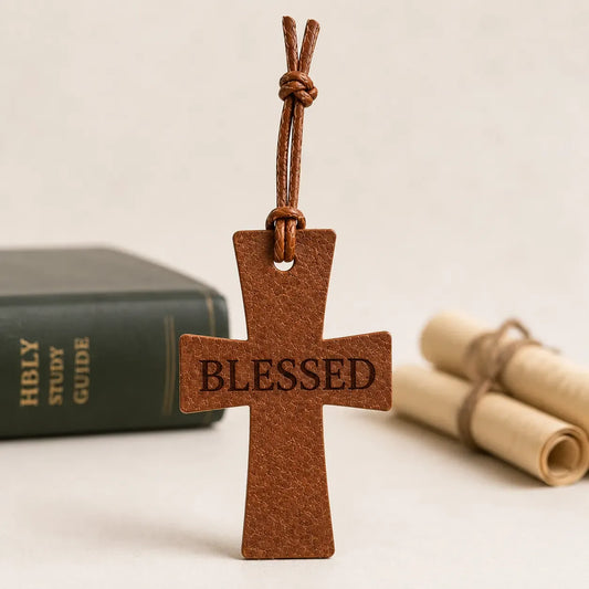 Leather Cross Bible Bookmark
